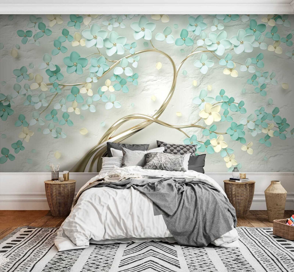 Boom met bloemen en bladeren — interieur 4