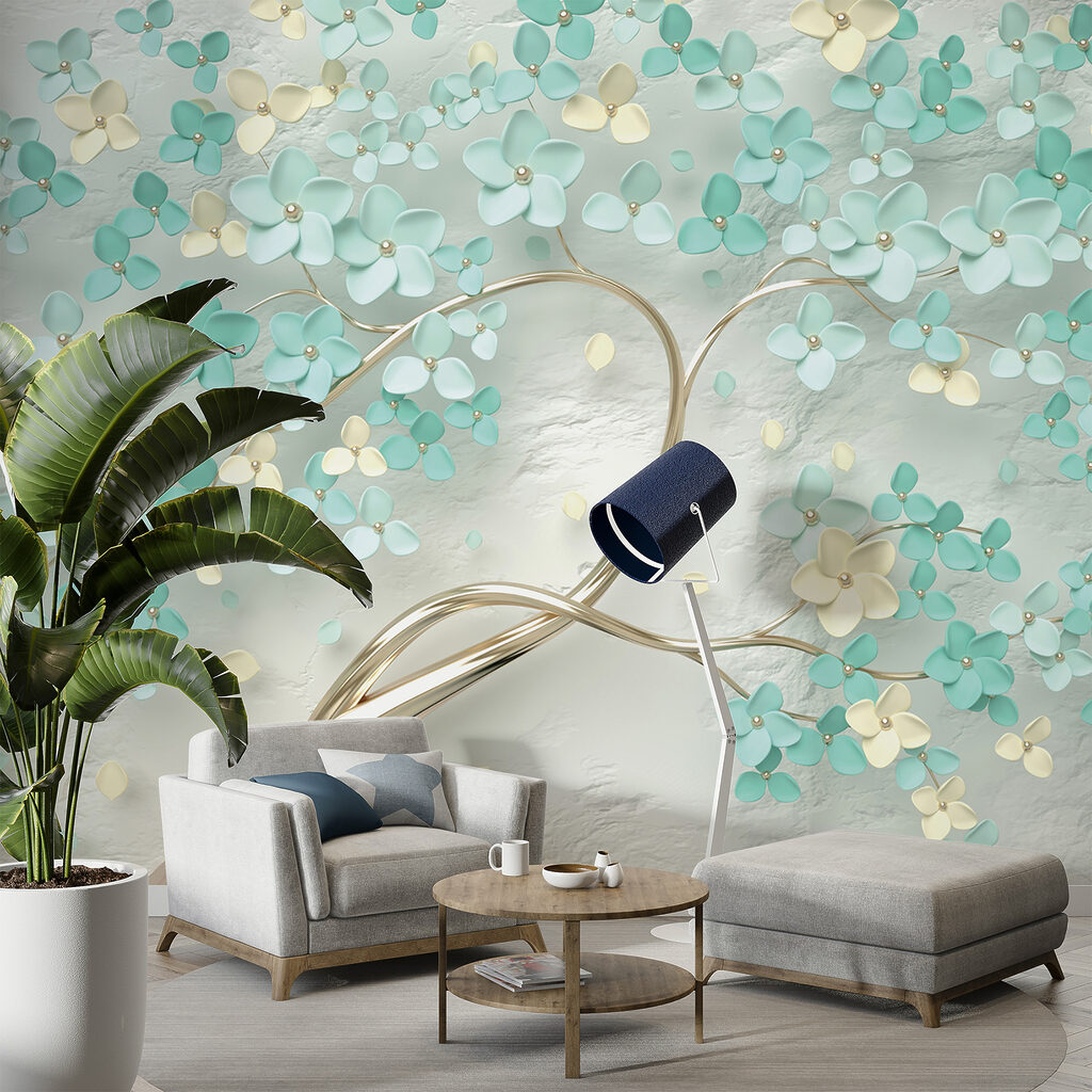 Boom met bloemen en bladeren — interieur 11
