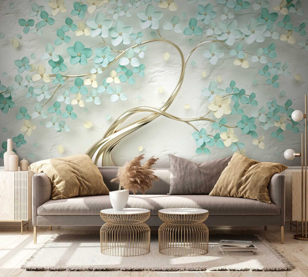 Boom met bloemen en bladeren — interieur 6