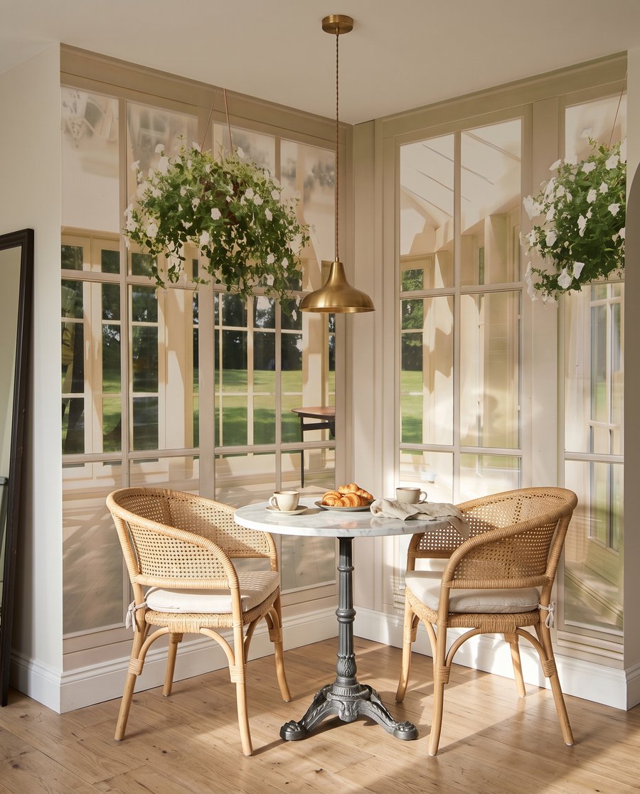 Witte deuren naar zonlicht — interieur 4