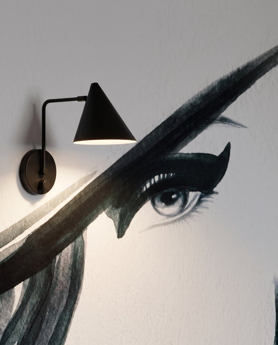 Blik onder een hoedrand — detail