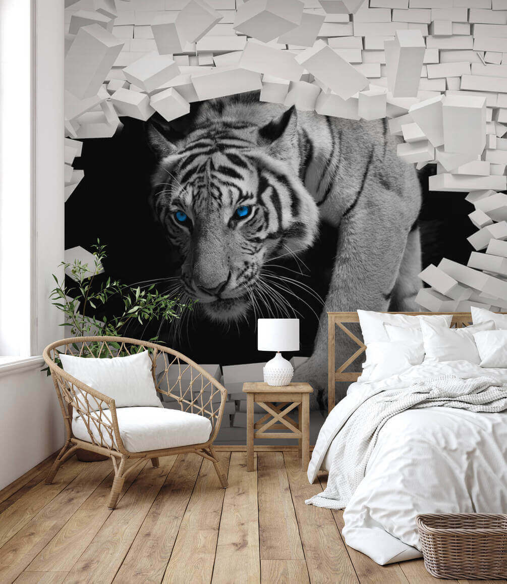 Witte tijger door baksteen — interieur 2