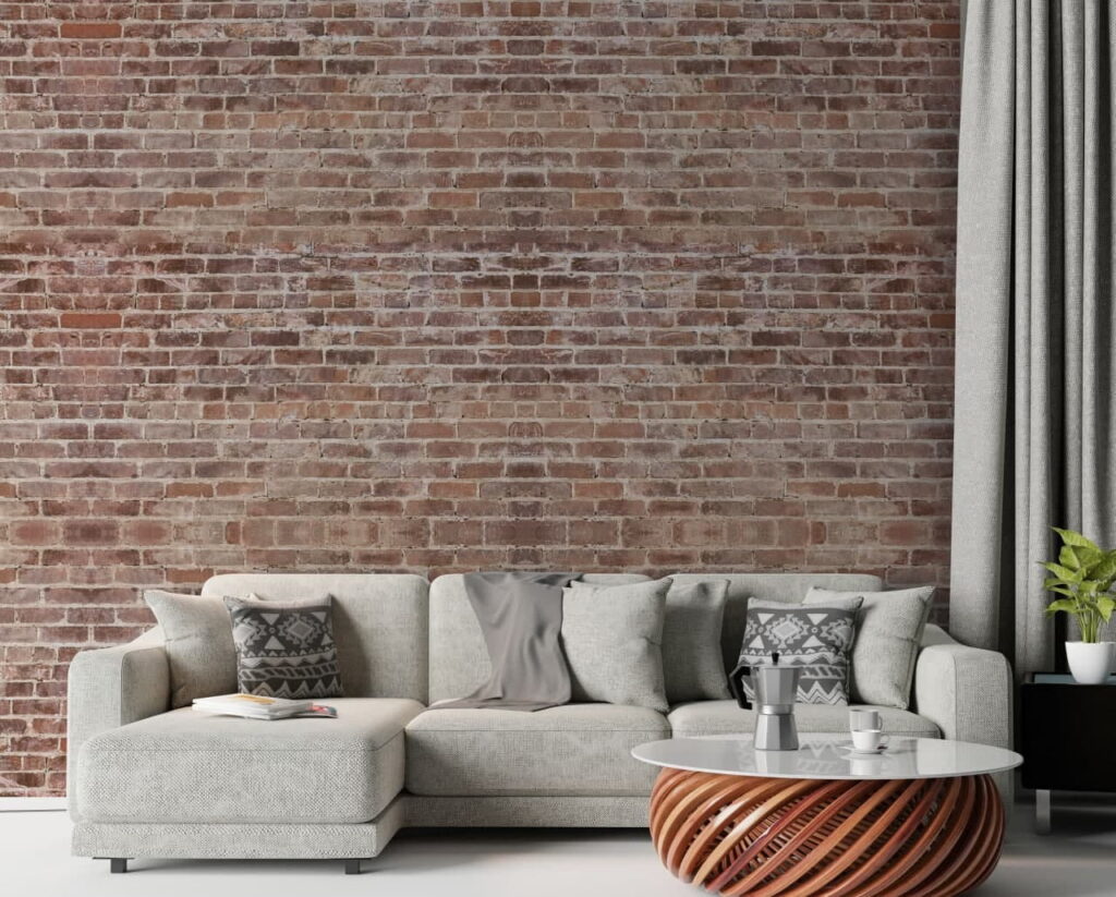 Rustieke structuur van verweerd metselwerk — interieur 3
