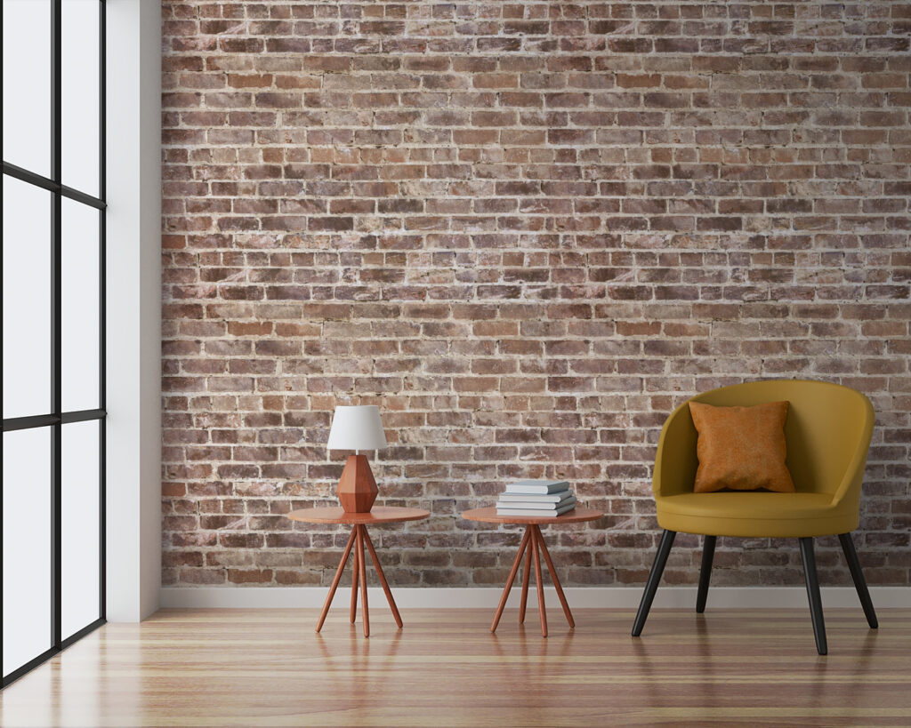 Rustieke structuur van verweerd metselwerk — interieur 5