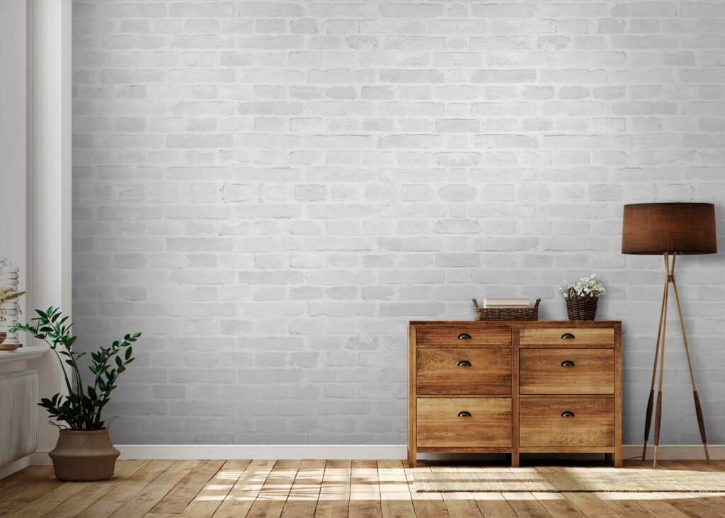 Bakstenen in bleekwit — interieur 2