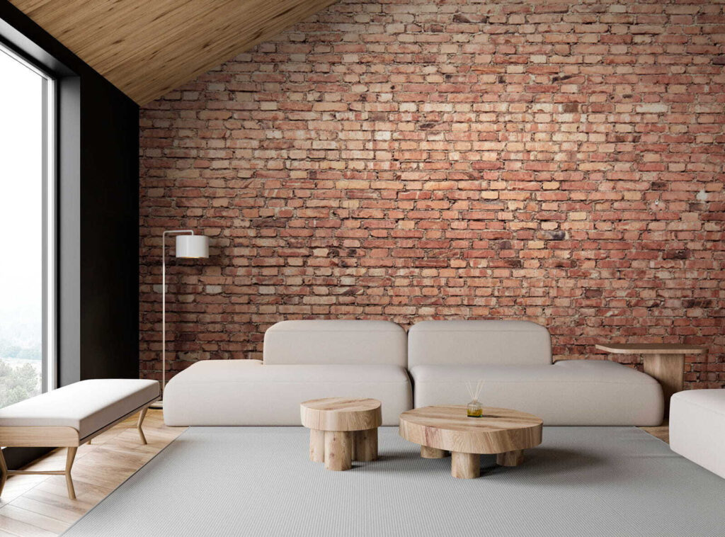 Warme baksteen, brede voegen — interieur 1