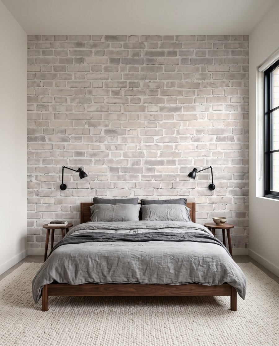 Lichtgrijze bakstenen met patina — interieur 2