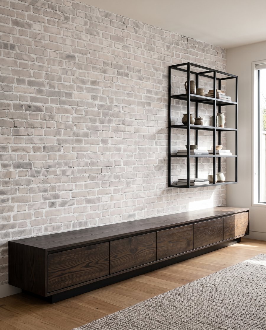 Lichtgrijze bakstenen met patina — interieur 3