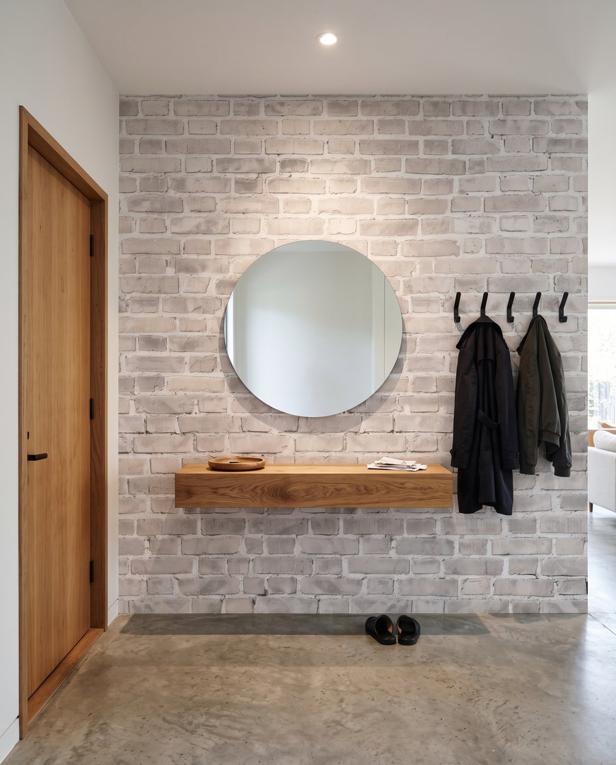 Lichtgrijze bakstenen met patina — interieur 5