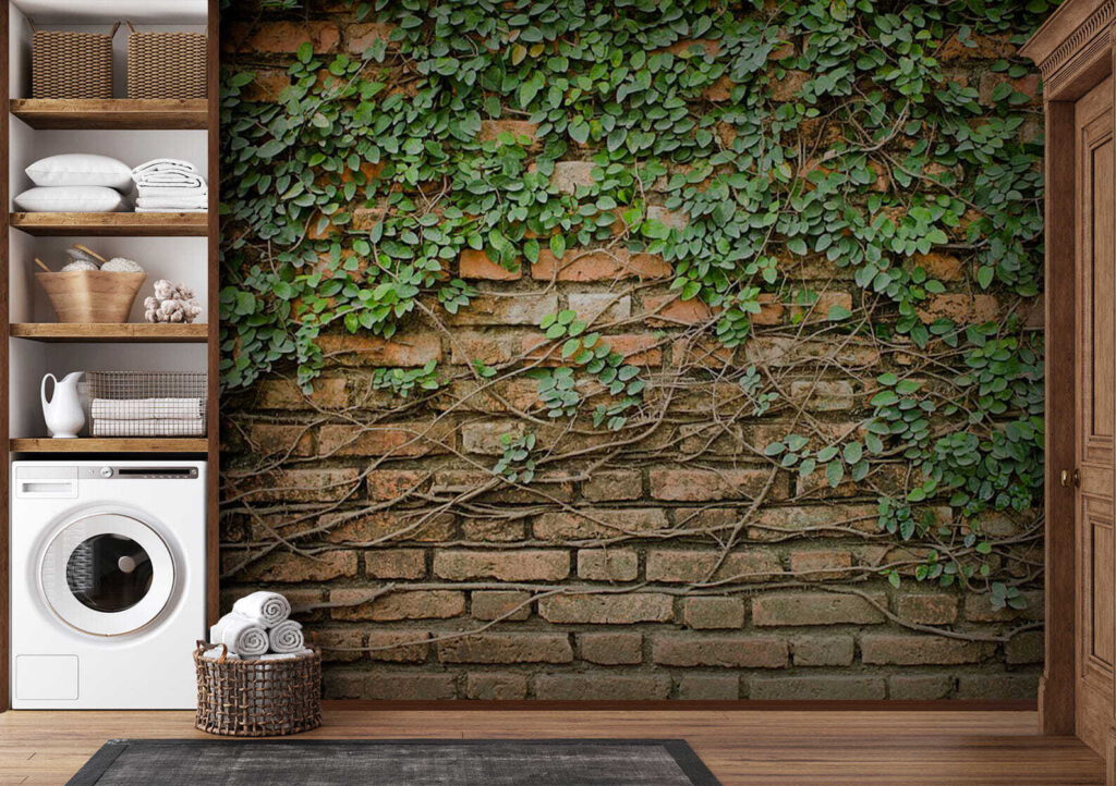 Klimop boven oude baksteen — interieur 2