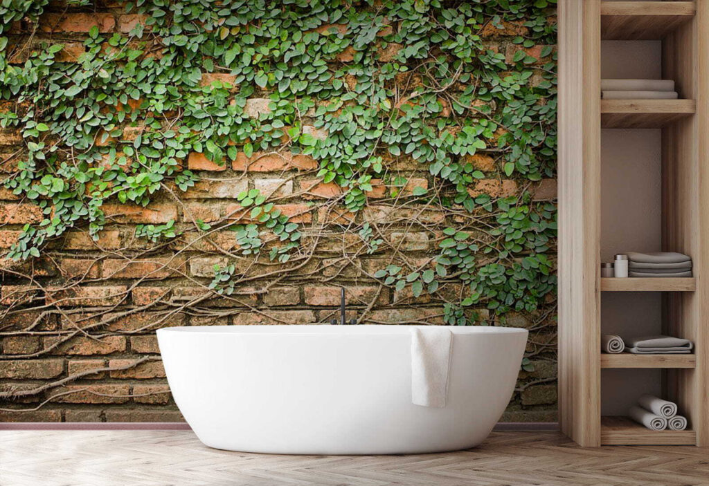Klimop boven oude baksteen — interieur 1