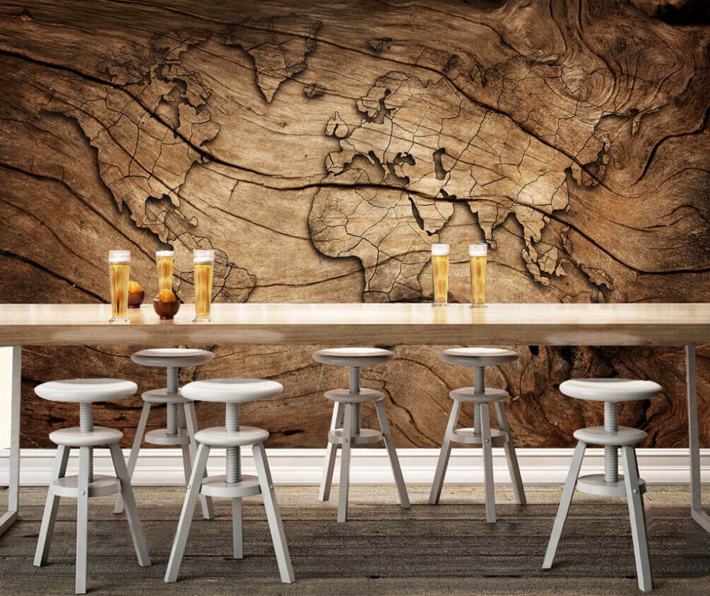 Wereldlijnen door houtnerven — interieur 2