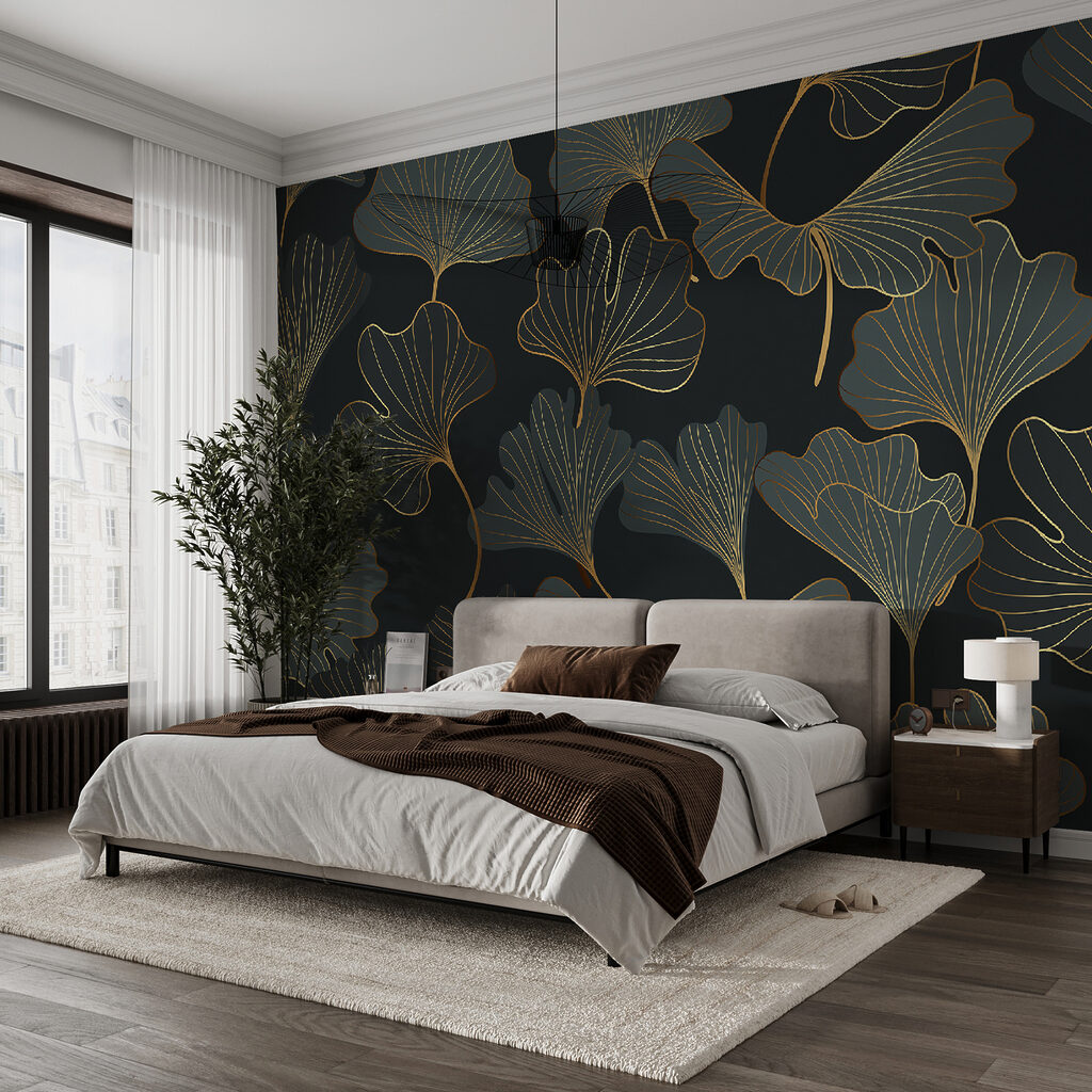 Ginkgobladeren met goudlijnen — interieur 3