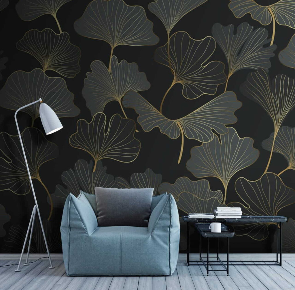Ginkgobladeren met goudlijnen — interieur 2