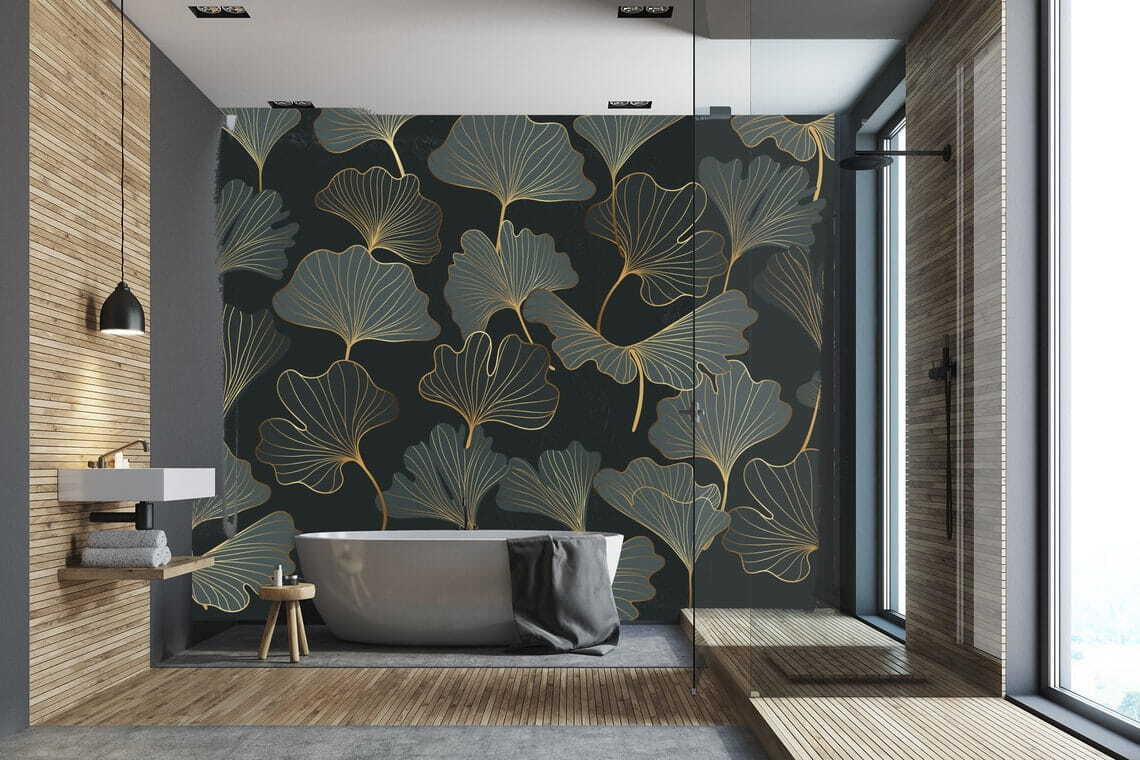 Ginkgobladeren met goudlijnen — interieur 1