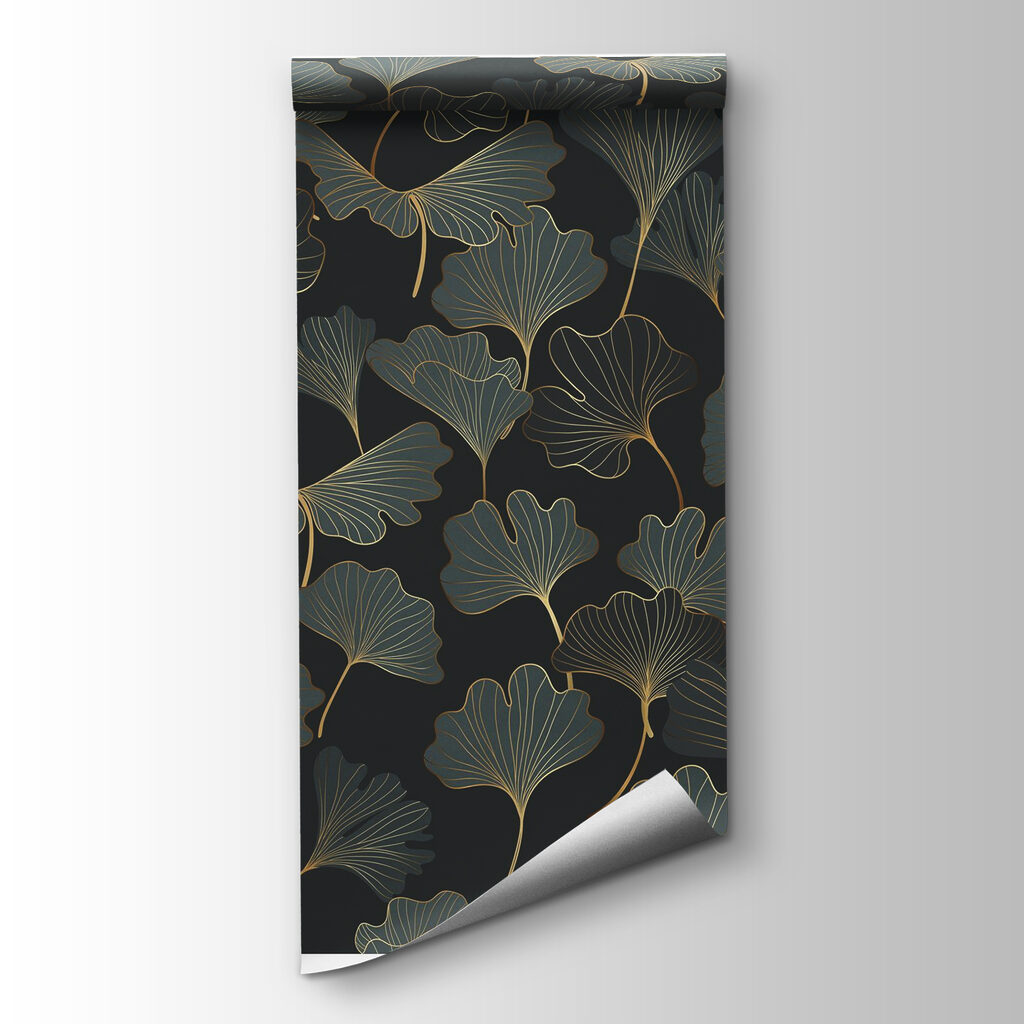 Ginkgobladeren met goudlijnen — productweergave
