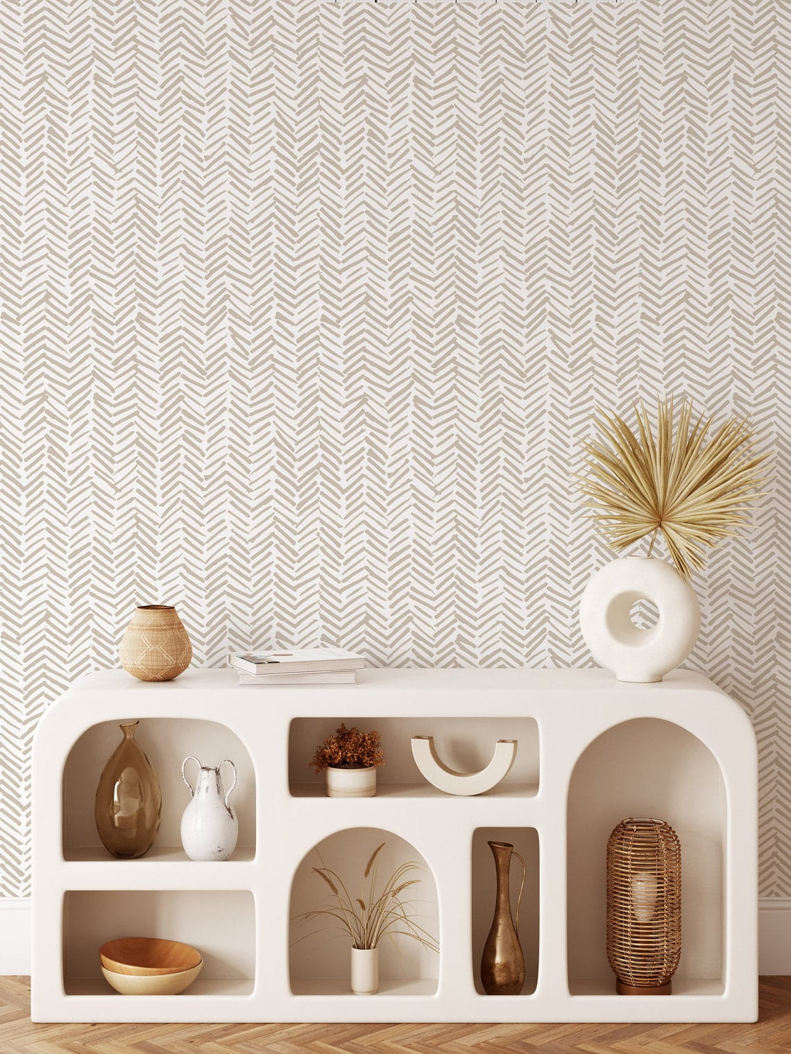 Wit en bruin patroon in een interieur