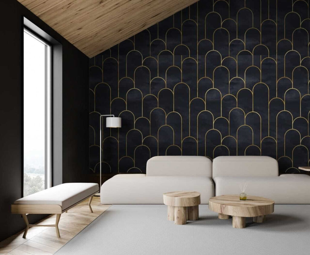 Boogjes in fijne goudlijnen — interieur 2