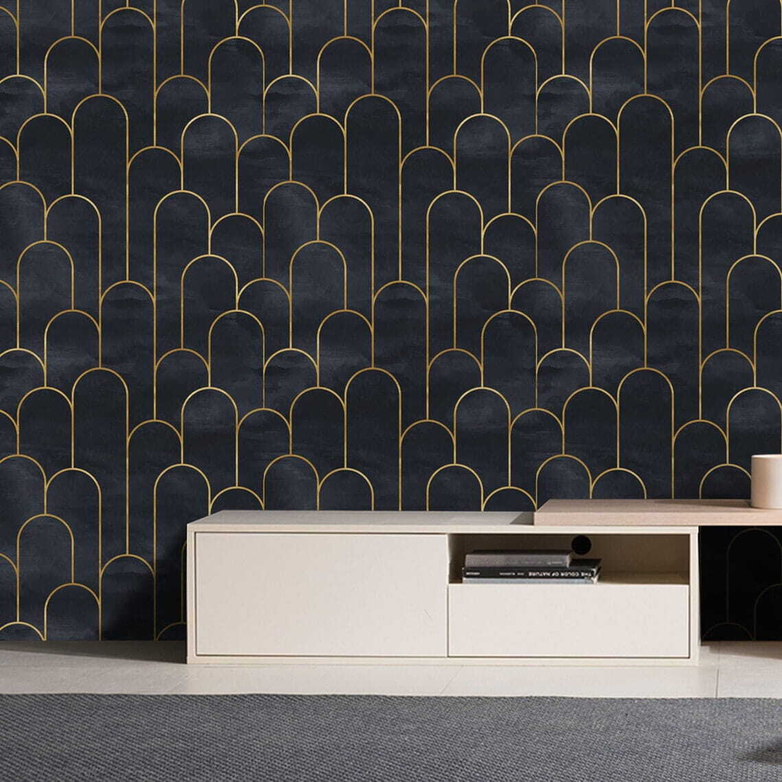 Boogjes in fijne goudlijnen — interieur 1