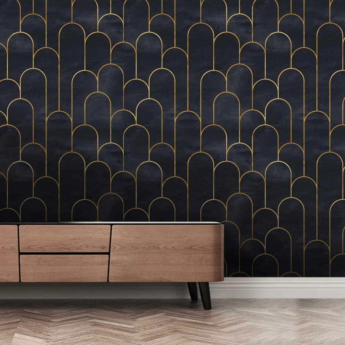 Boogjes in fijne goudlijnen — interieur 3