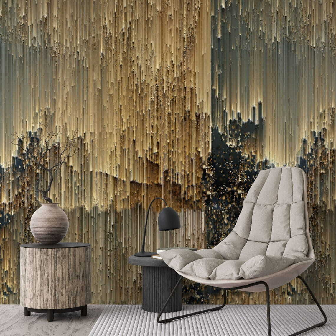 Gouden verf stroomt omlaag — interieur 3