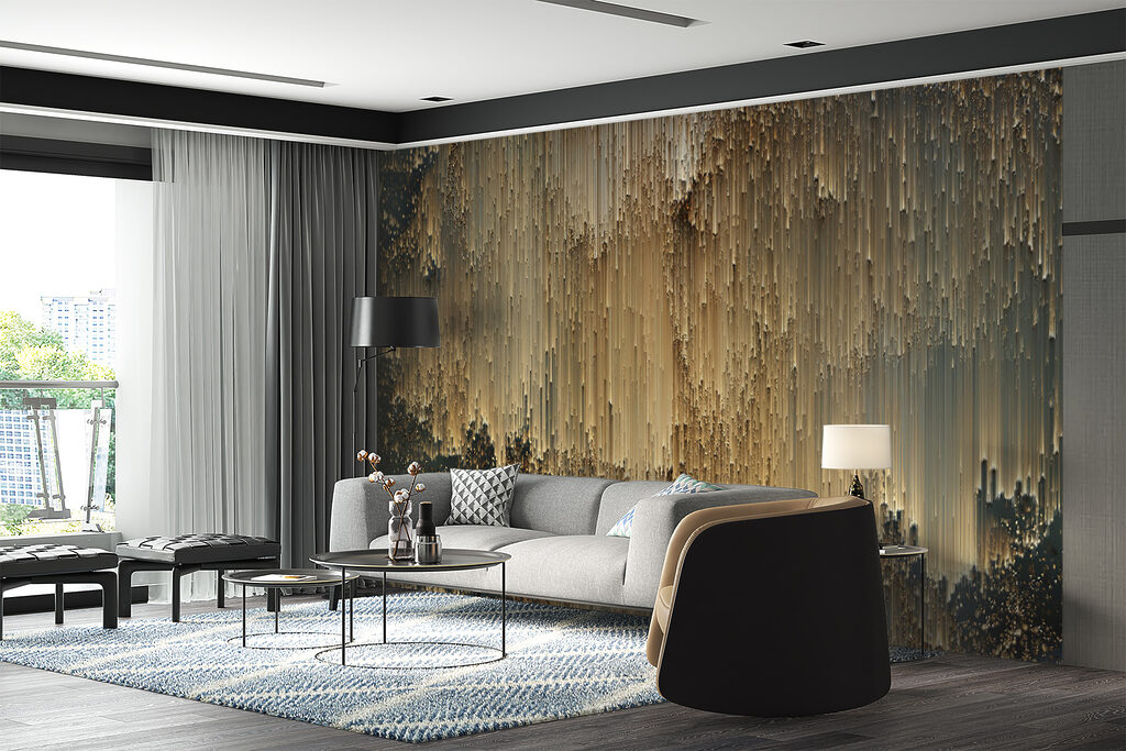 Gouden verf stroomt omlaag — interieur 5
