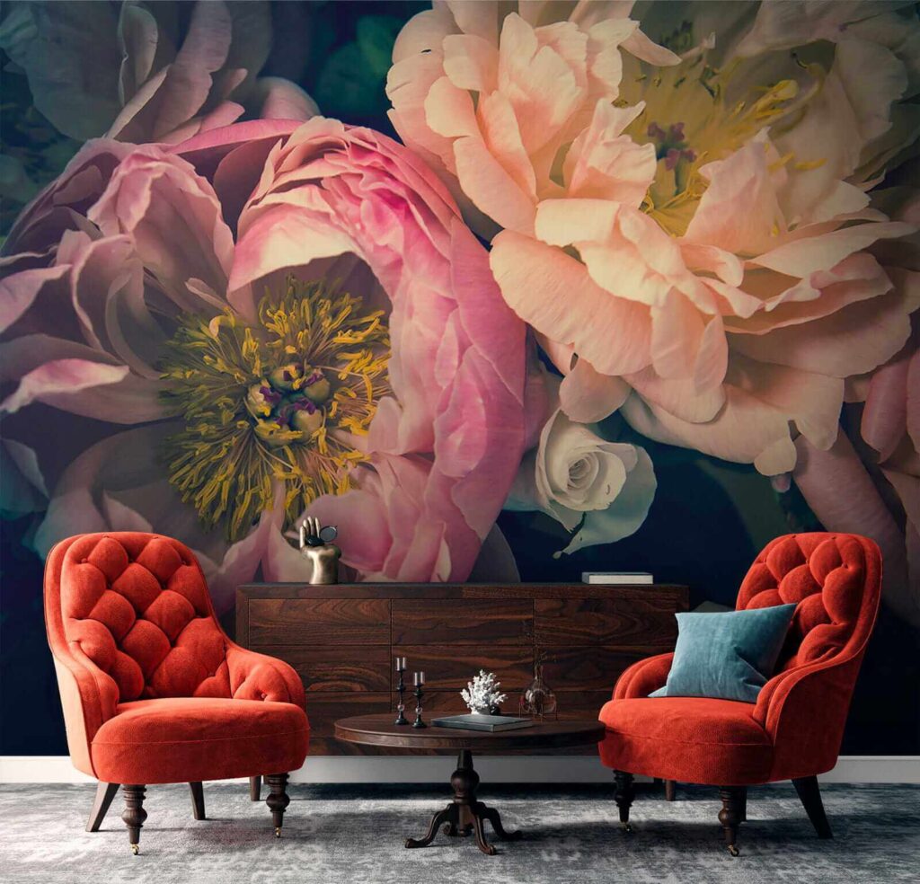 Donkere pioenen van dichtbij — interieur 2