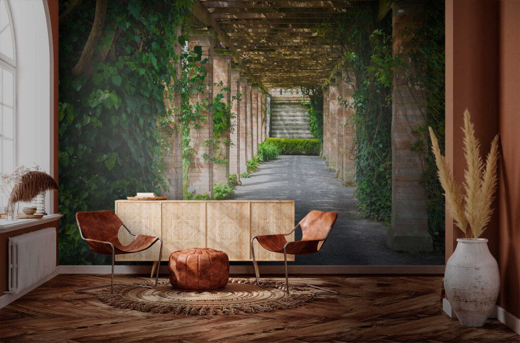 Pad onder begroeide pergola — interieur 3