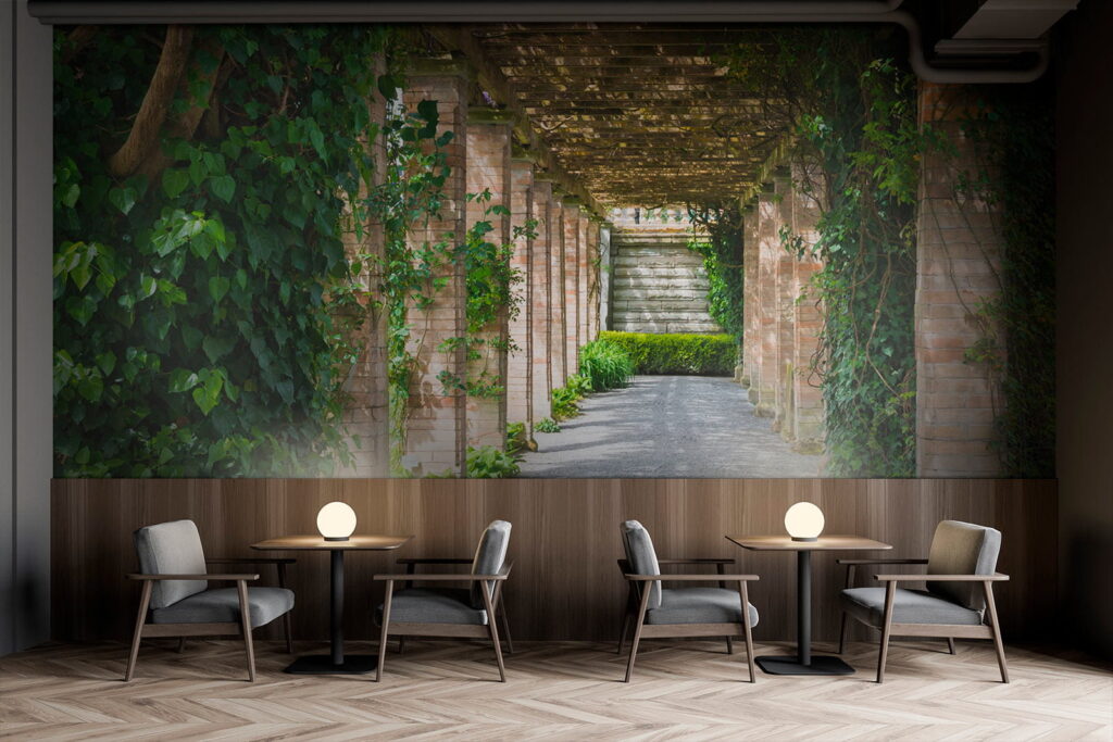 Pad onder begroeide pergola — interieur 10