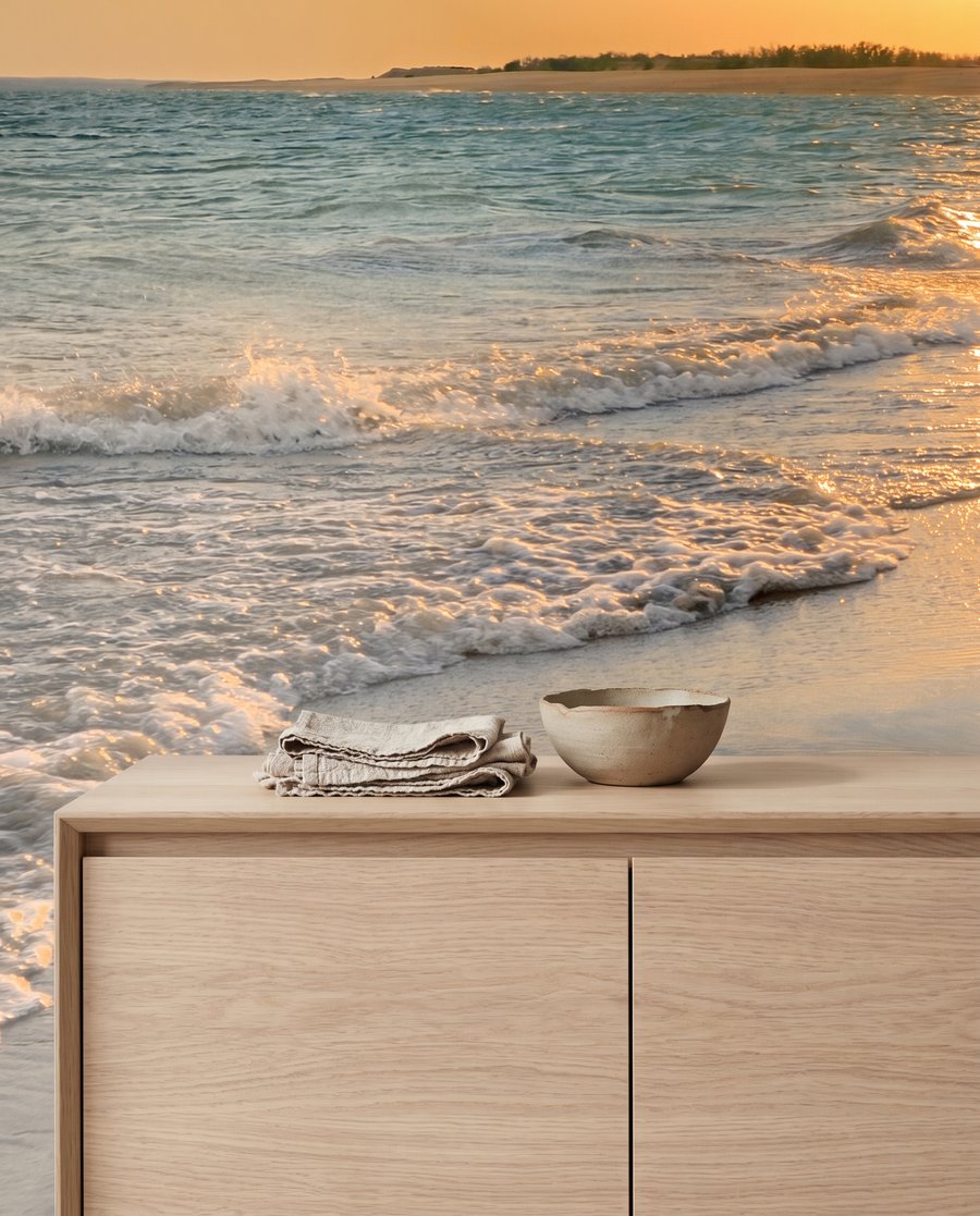 Zonlicht over het strand — detail