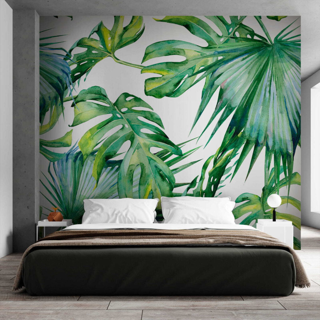Groene bladeren in waterverf — interieur 3