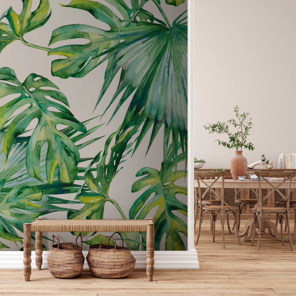 Groene bladeren in waterverf — interieur 9
