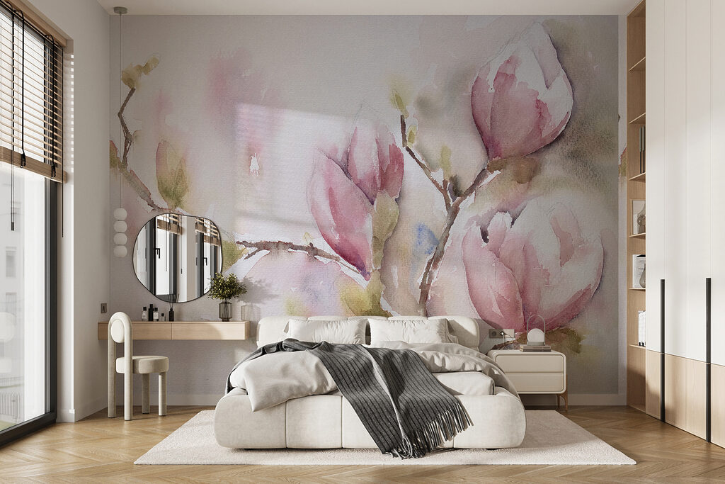 Magnolia in roze aquarel — interieur 11