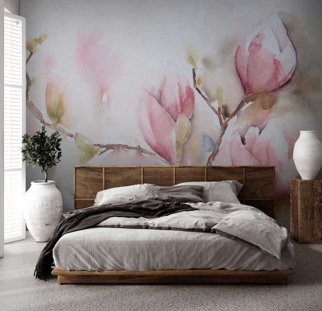 Magnolia in roze aquarel — interieur 3