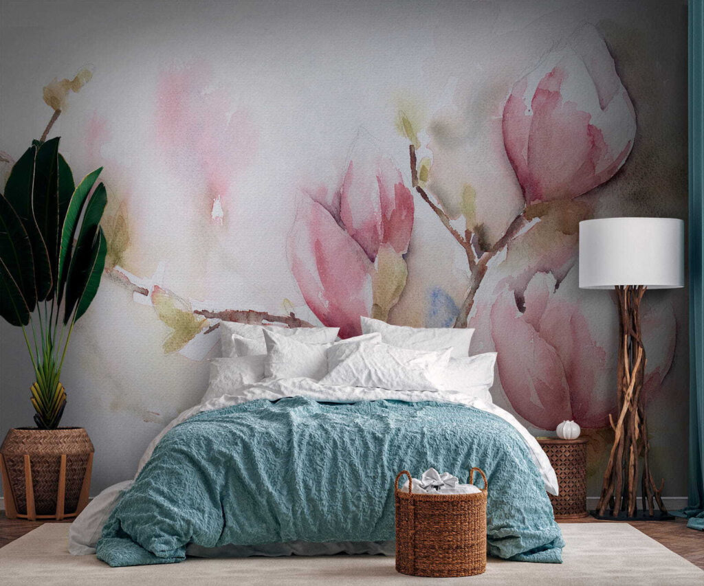 Magnolia in roze aquarel — interieur 4