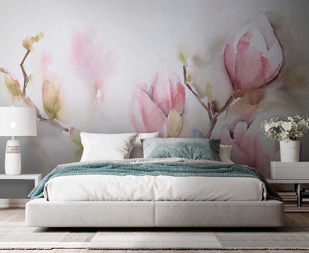Magnolia in roze aquarel — interieur 5