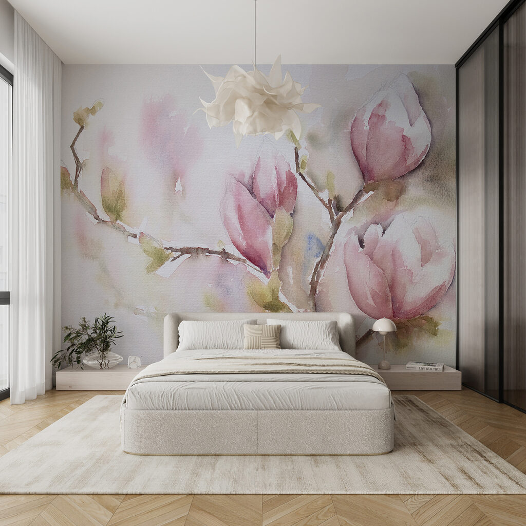 Magnolia in roze aquarel — interieur 12