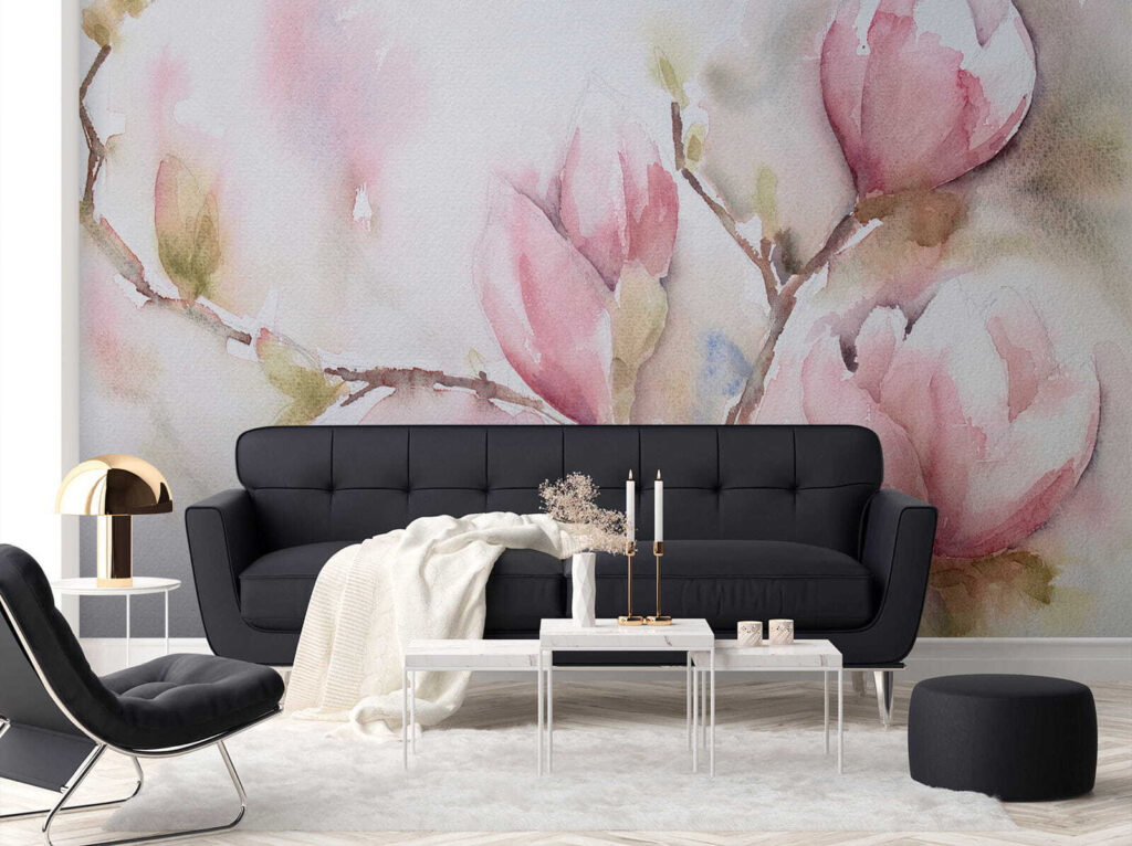 Magnolia in roze aquarel — interieur 7