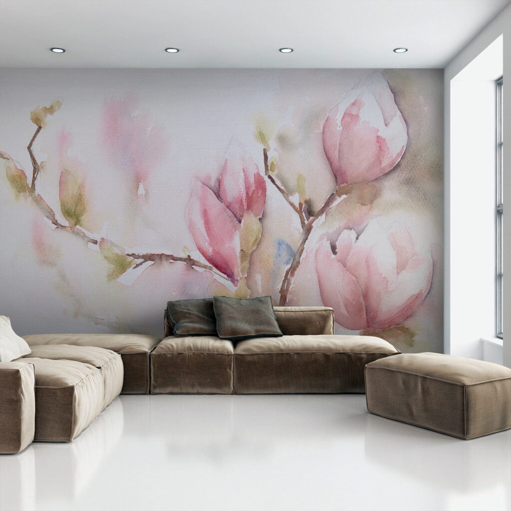 Magnolia in roze aquarel — interieur 9