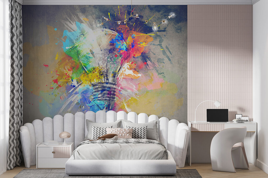 Olifant in kleurrijke verfexplosie — interieur 4