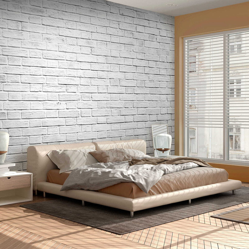 Witte voegen tussen baksteen — interieur 11