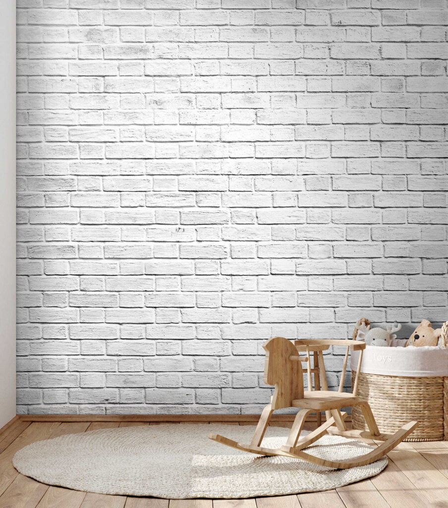 Witte voegen tussen baksteen — interieur 9