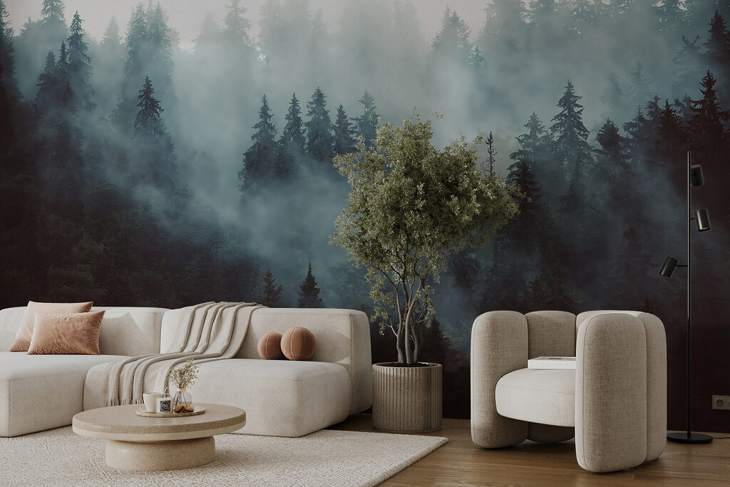 Dennenhelling in blauwe nevel — interieur 4