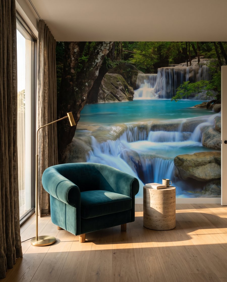 Turkooizen beek in trappen — interieur 3