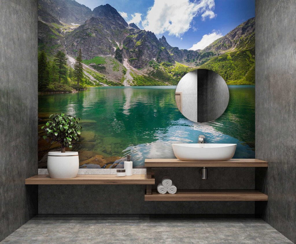 Bergtoppen boven helder water — interieur 3