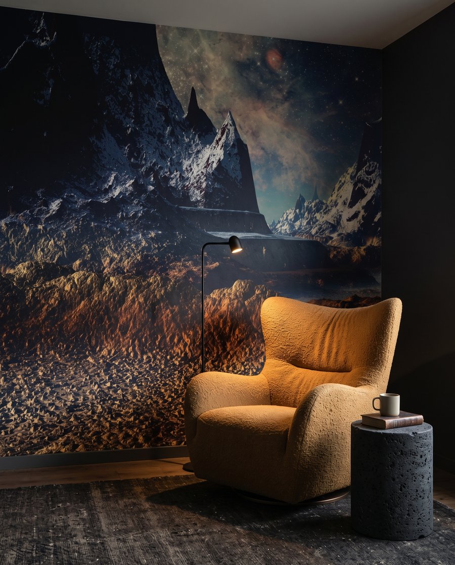 Planeten boven een bergwereld — interieur 3