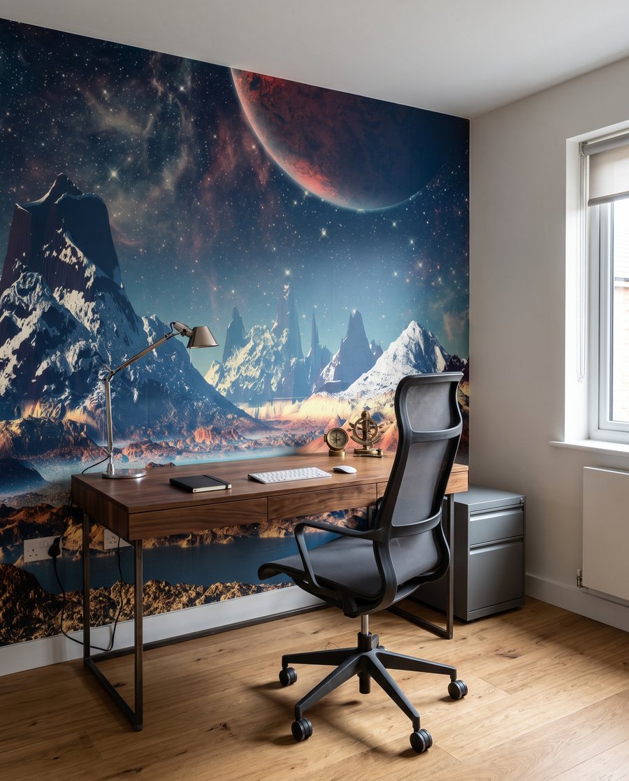 Planeten boven een bergwereld — interieur 5