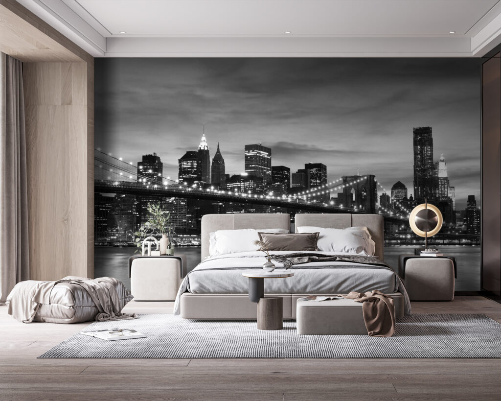 Hangbrug voor nachtelijke stad — interieur 2