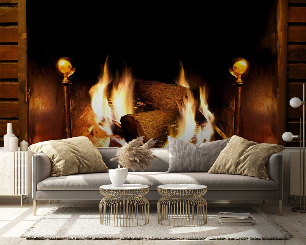 Vuur in een open haard — interieur 5