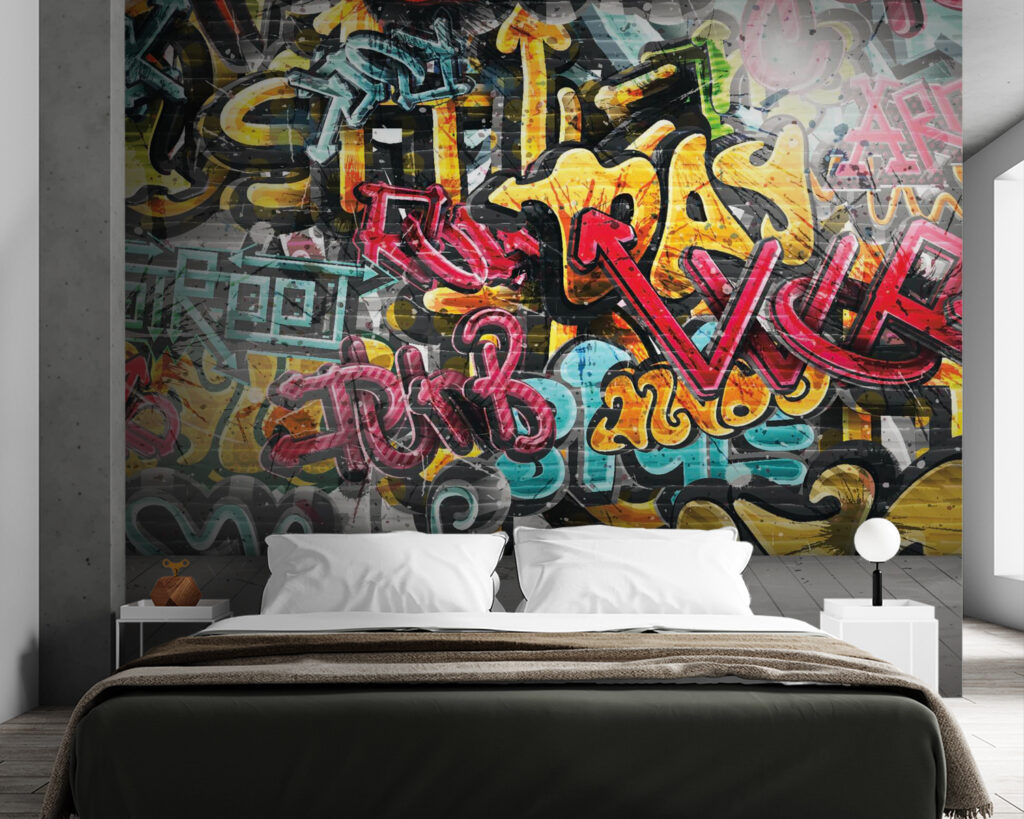 Een muur vol graffiti — interieur 3